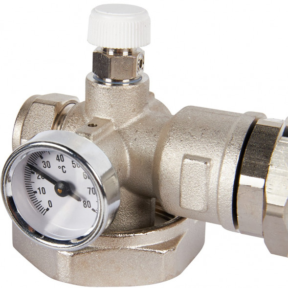 SDG-0120-002000 STOUT Насосно-смесительный узел с термостатическим клапаном и байпасом, без насоса