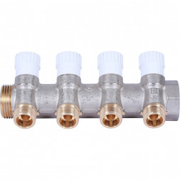 SMB 6852 011204 STOUT Коллектор распределительный 1 , 4 отвода 1/2  плоское уплотнение