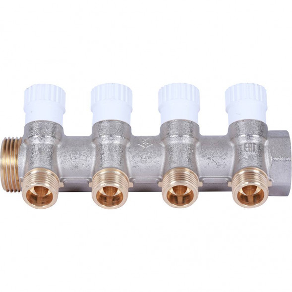 SMB 6852 011204 STOUT Коллектор распределительный 1 , 4 отвода 1/2  плоское уплотнение