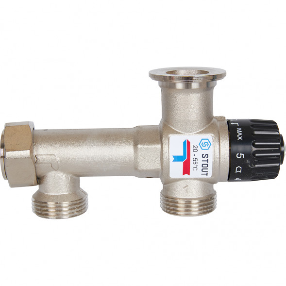 SDG-0120-005010 STOUT Насосно-смесительный узел с термостатическим клапаном 20-55°C, без насоса
