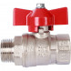 STOUT  Кран шаровой стандартнопроходной, ВР/НР, ручка бабочка 1/2" (красная ручка)