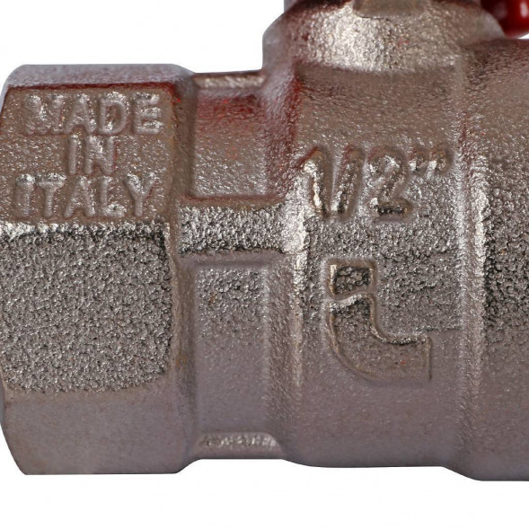 STOUT  Кран шаровой стандартнопроходной, ВР/НР, ручка бабочка 1/2" (красная ручка)