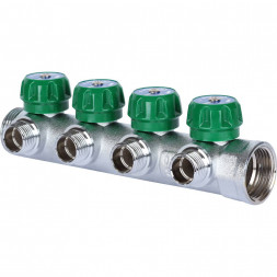 SMB-6850-011204 STOUT Коллектор регулирующий 1 , 4 отвода 1/2 под компрессионный фитинг для полимерных труб
