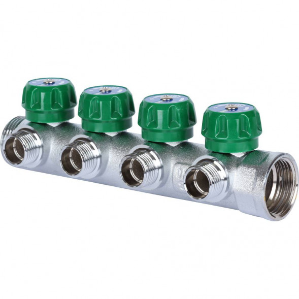 SMB-6850-011204 STOUT Коллектор регулирующий 1 , 4 отвода 1/2 под компрессионный фитинг для полимерных труб