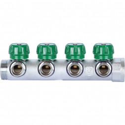 SMB-6850-011204 STOUT Коллектор регулирующий 1 , 4 отвода 1/2 под компрессионный фитинг для полимерных труб