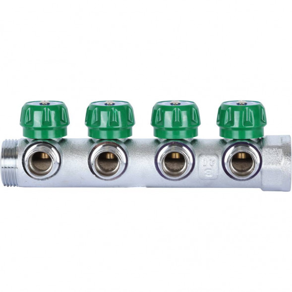 SMB-6850-011204 STOUT Коллектор регулирующий 1 , 4 отвода 1/2 под компрессионный фитинг для полимерных труб