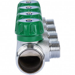 SMB-6850-011204 STOUT Коллектор регулирующий 1 , 4 отвода 1/2 под компрессионный фитинг для полимерных труб