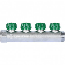 SMB-6850-011204 STOUT Коллектор регулирующий 1 , 4 отвода 1/2 под компрессионный фитинг для полимерных труб
