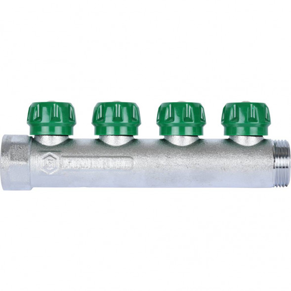 SMB-6850-011204 STOUT Коллектор регулирующий 1 , 4 отвода 1/2 под компрессионный фитинг для полимерных труб