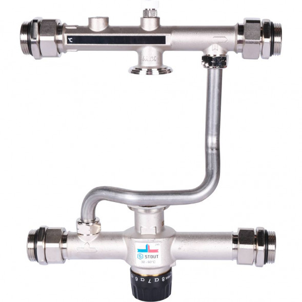 SDG-0120-007000 STOUT Насосно-смесительный узел с термостатическим клапаном 30-60°C, без насоса