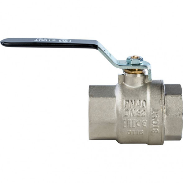 Кран шаровой STOUT полнопроходной, ВР/ВР, ручка рычаг 1 1/4