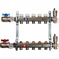 SMS 0912 000005 STOUT Коллектор из нержавеющей стали в сборе без расходомеров 5 вых.