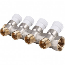 SMB 6851 341204  STOUT Коллектор распределительный 3/4 , 4 отвода 1/2