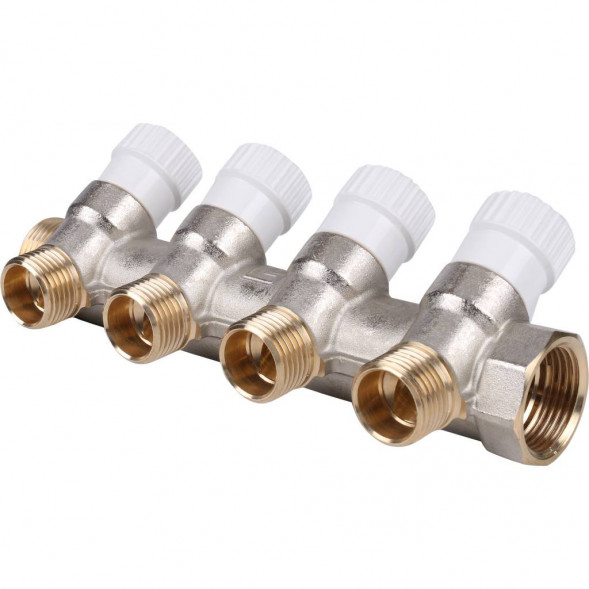 SMB 6851 341204  STOUT Коллектор распределительный 3/4 , 4 отвода 1/2