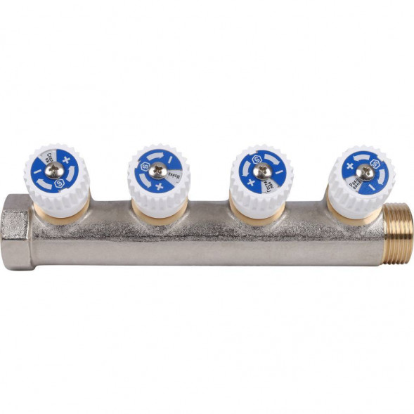 SMB 6851 341204  STOUT Коллектор распределительный 3/4 , 4 отвода 1/2