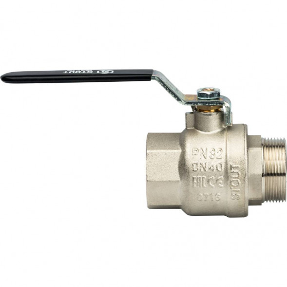 Кран шаровой STOUT полнопроходной, ВР/НР, ручка рычаг 1 1/2