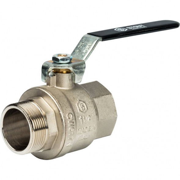 Кран шаровой STOUT полнопроходной, ВР/НР, ручка рычаг 1 1/2