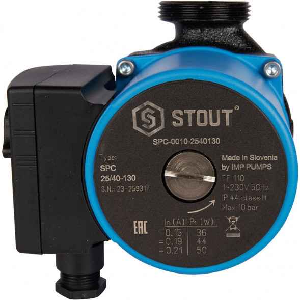 SPC-0010-2540130 STOUT Насос циркуляционный 25/40-130