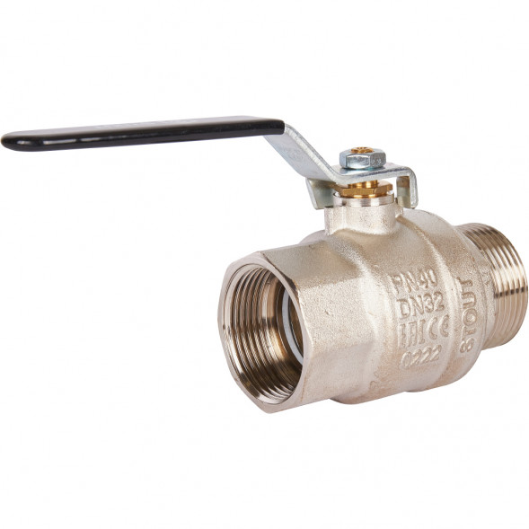 Кран шаровой STOUT полнопроходной, ВР/НР, ручка рычаг 1 1/4