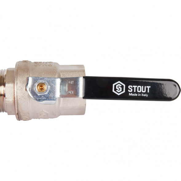 Кран шаровой STOUT полнопроходной, ВР/НР, ручка рычаг 1 1/4