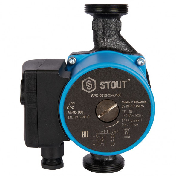 SPC-0010-2540180 STOUT Насос циркуляционный 25/40-180