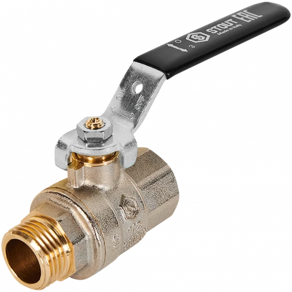 Кран шаровой полнопроходной STOUT ВР/НР ручка рычаг 1/2