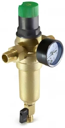 Фильтр с редуктором и манометром 1", латунный корпус TIM