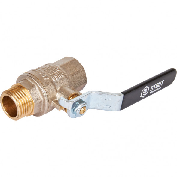 Кран шаровой STOUT полнопроходной, ВР/НР, ручка рычаг 1/2