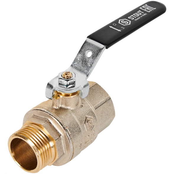 Кран шаровой полнопроходной STOUT ВР/НР ручка рычаг 3/4