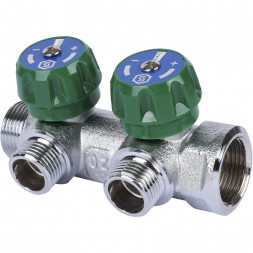 SMB-6849-341202 STOUT Коллектор регулирующий 3/4 , 2 отвода 1/2  плоское уплотнение