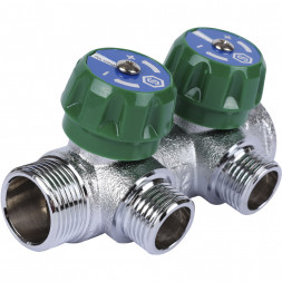 SMB-6849-341202 STOUT Коллектор регулирующий 3/4 , 2 отвода 1/2  плоское уплотнение