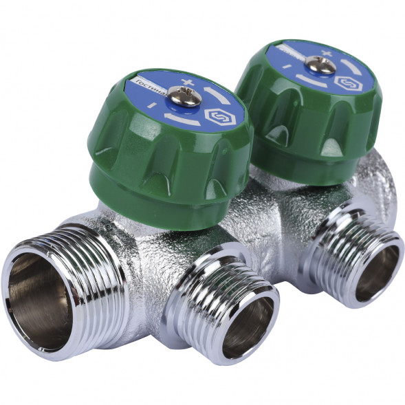 SMB-6849-341202 STOUT Коллектор регулирующий 3/4 , 2 отвода 1/2  плоское уплотнение