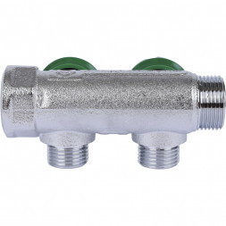 SMB-6849-341202 STOUT Коллектор регулирующий 3/4 , 2 отвода 1/2  плоское уплотнение