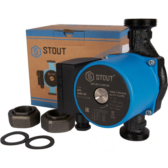 SPC-0010-2560180 STOUT Насос циркуляционный 25/60-180