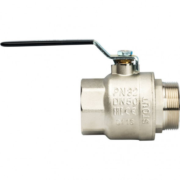 Кран шаровой STOUT полнопроходной, ВР/НР, ручка рычаг 2