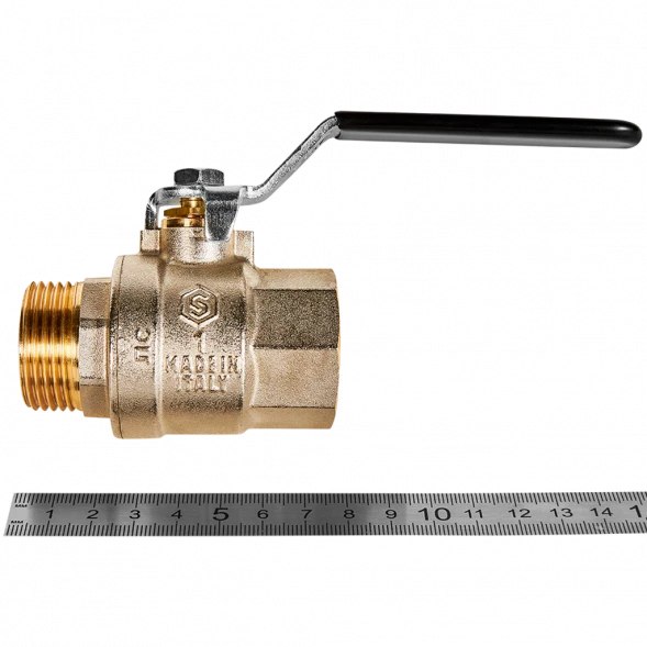 Кран шаровой полнопроходной STOUT ВР/НР ручка рычаг 1