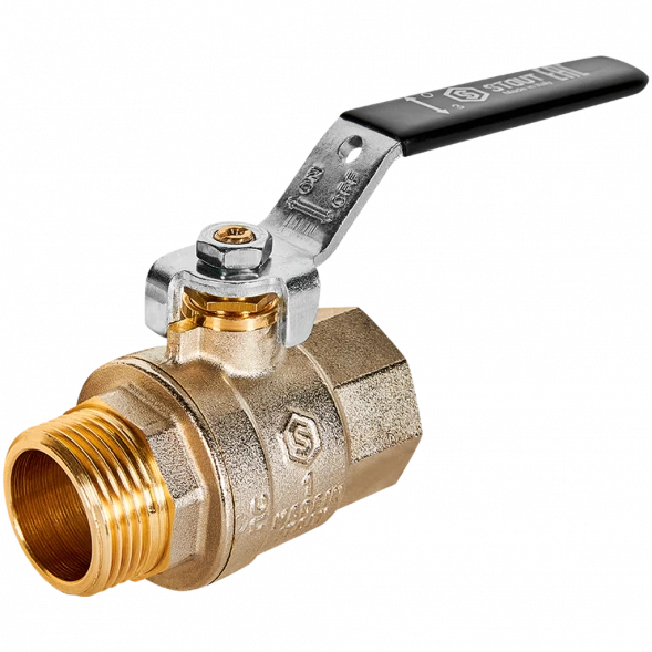 Кран шаровой полнопроходной STOUT ВР/НР ручка рычаг 1