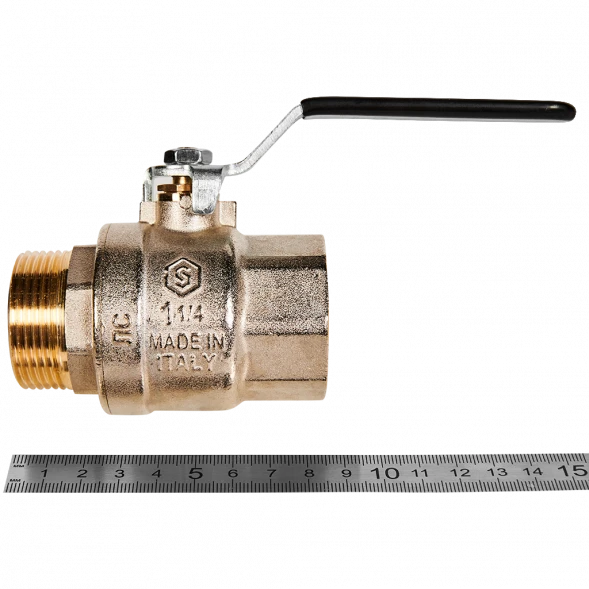 Кран шаровой полнопроходной STOUT ВР/НР ручка рычаг 1 1/4