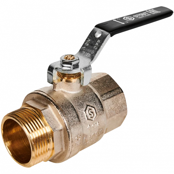 Кран шаровой полнопроходной STOUT ВР/НР ручка рычаг 1 1/4