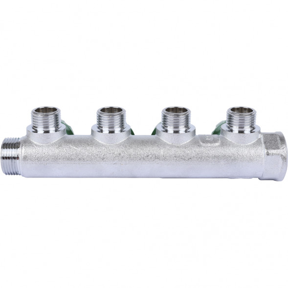 SMB-6849-341204 STOUT Коллектор регулирующий 3/4 , 4 отвода 1/2  плоское уплотнение