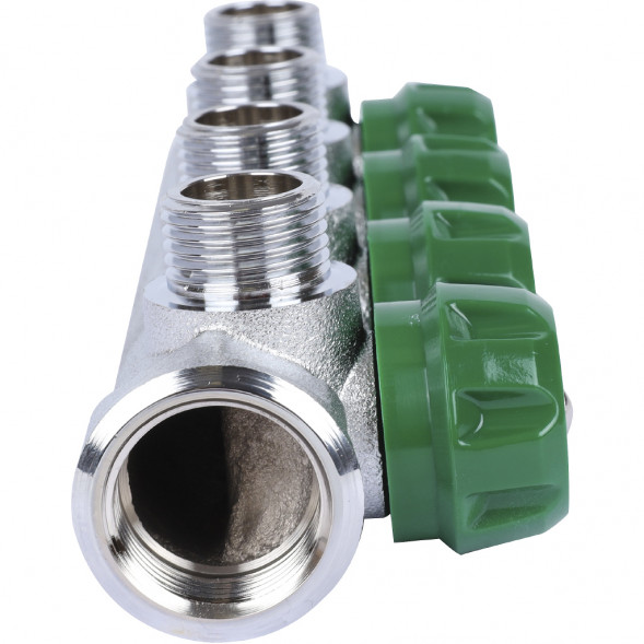 SMB-6849-341204 STOUT Коллектор регулирующий 3/4 , 4 отвода 1/2  плоское уплотнение