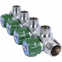 SMB-6849-341204 STOUT Коллектор регулирующий 3/4 , 4 отвода 1/2  плоское уплотнение