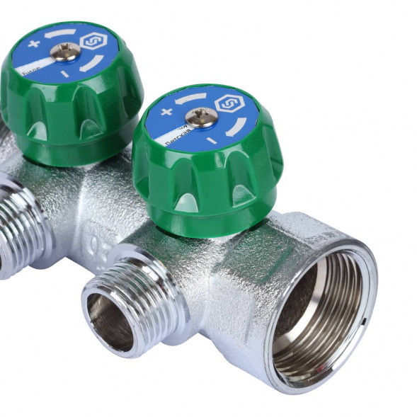 SMB-6849-011202 STOUT Коллектор регулирующий 1 , 2 отвода 1/2  плоское уплотнение