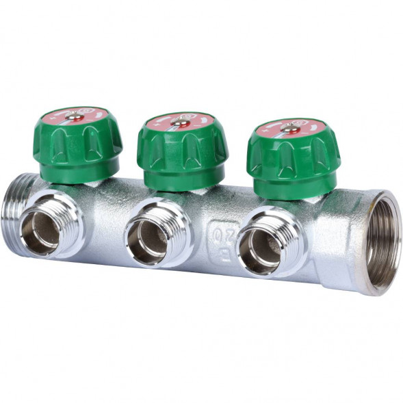 SMB-6849-011203 STOUT Коллектор регулирующий 1 , 3 отвода 1/2  плоское уплотнение