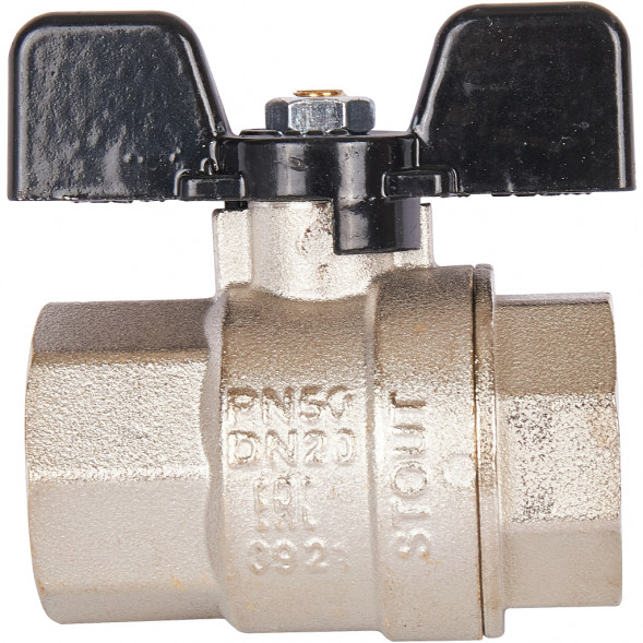 Кран шаровой STOUT полнопроходной, ВР/ВР, ручка бабочка 3/4