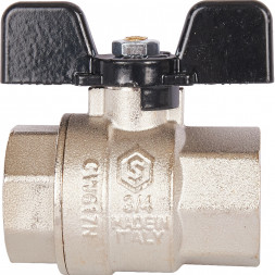 Кран шаровой STOUT полнопроходной, ВР/ВР, ручка бабочка 3/4