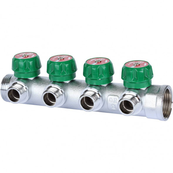 SMB-6849-011204 STOUT Коллектор регулирующий 1 , 4 отвода 1/2  плоское уплотнение
