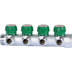 SMB-6849-011204 STOUT Коллектор регулирующий 1 , 4 отвода 1/2  плоское уплотнение