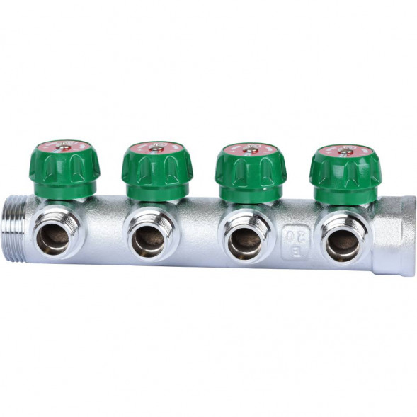 SMB-6849-011204 STOUT Коллектор регулирующий 1 , 4 отвода 1/2  плоское уплотнение