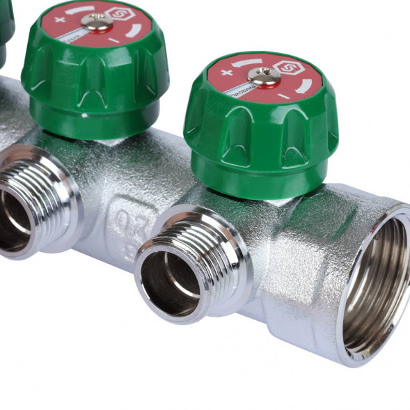 SMB-6849-011204 STOUT Коллектор регулирующий 1 , 4 отвода 1/2  плоское уплотнение